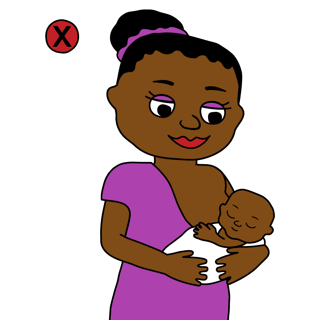 Breastfeeding with cross.