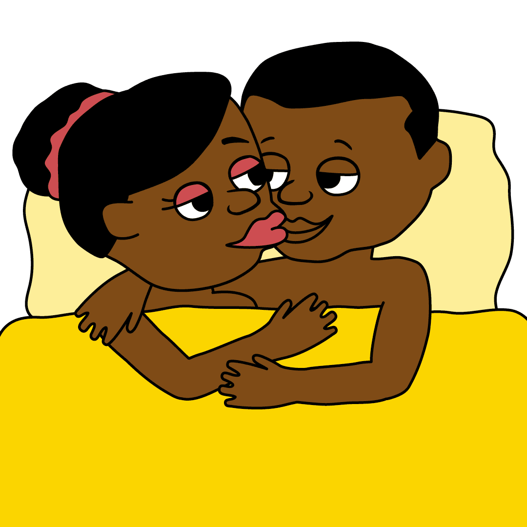 Couple in bed.