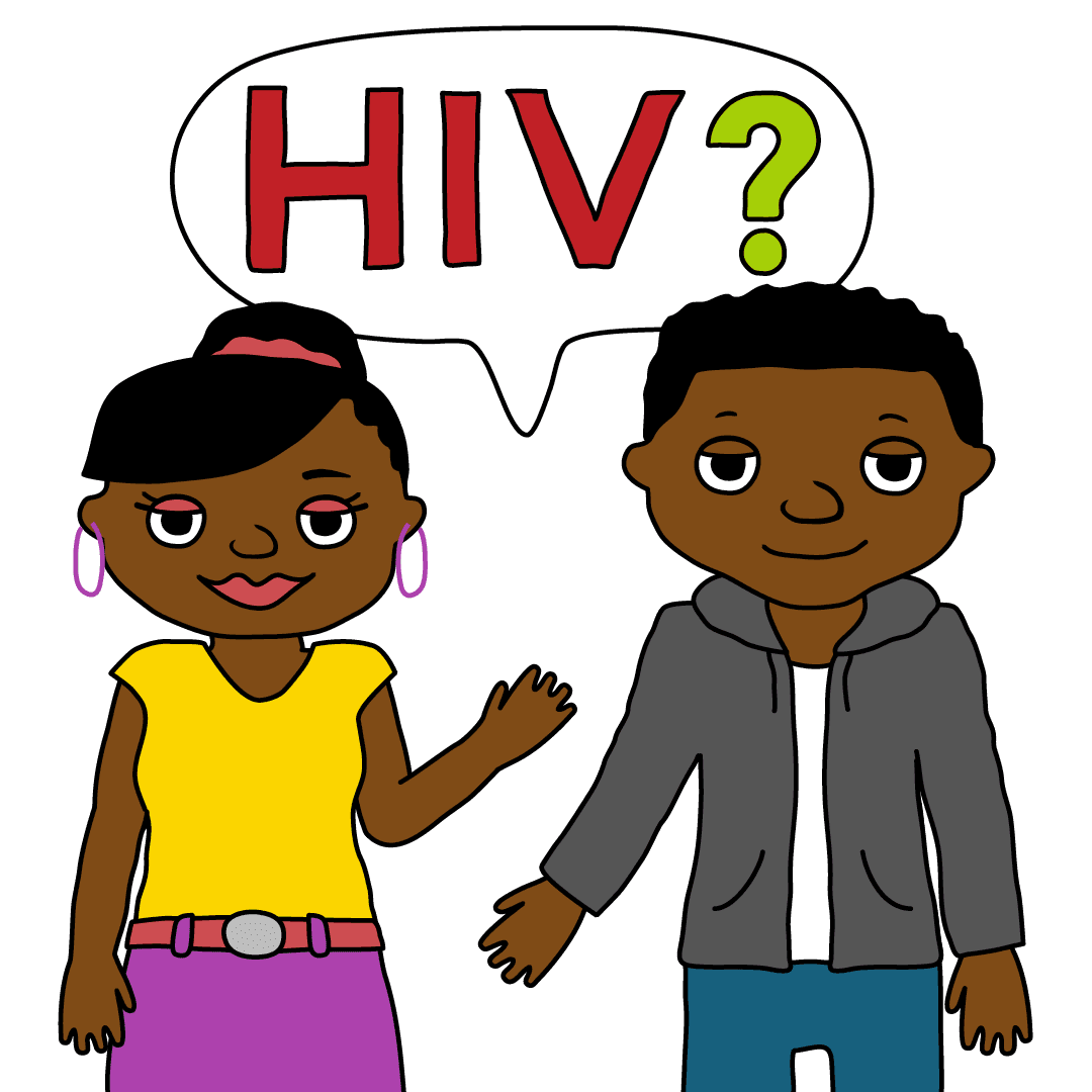 Girl boy asking about HIV.